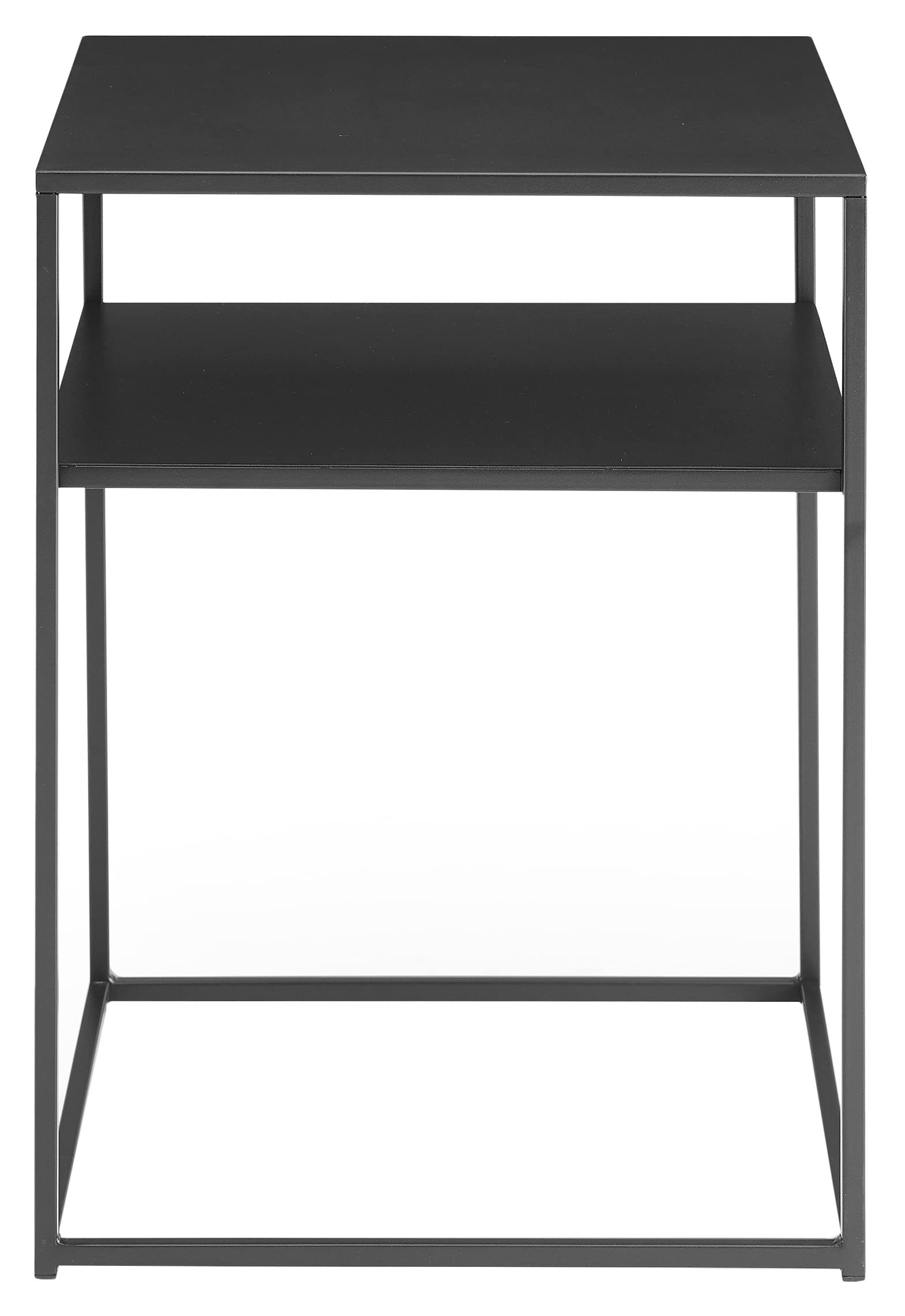 Crosley Furniture Braxton Small Side End Table with Storage Shelf for Living Room, Matte Black