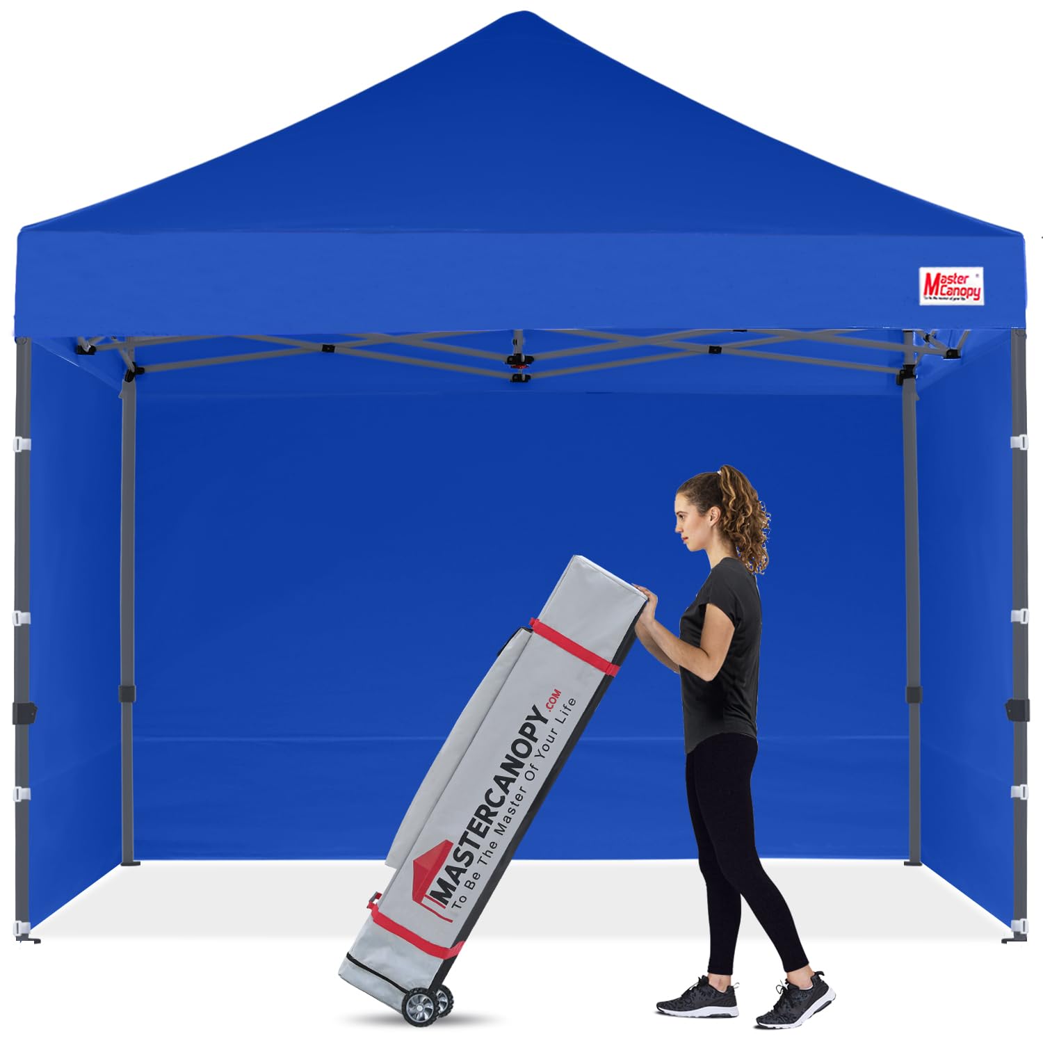 Mastercanopy Heavy Duty Pop-Up Canopy Tent With Sidewalls (10X10,Blue)