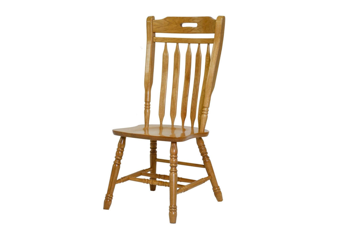 HomeRoots Harvest Oak Hardwood Dining or Side Chair