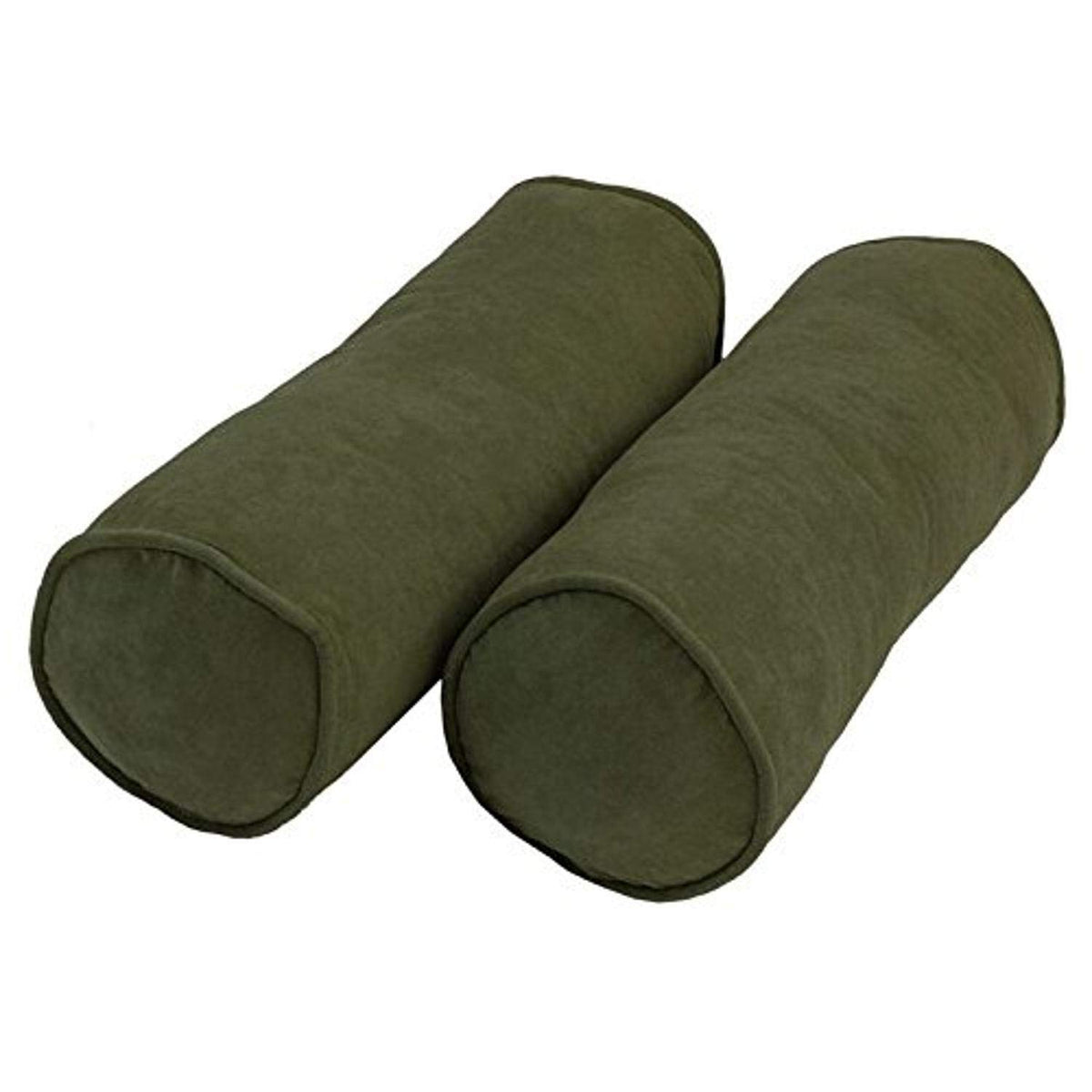 Blazing Needles Corded Microsuede Bolster Pillow, 20&quot; x 8&quot;, Hunter Green 2 Count