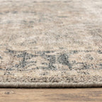 HomeRoots 509469 10 x 13 ft. Beige & Gray Oriental Hand Loomed Stain Resistant Rectangle Area Rug with Fringe
