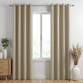 Homemonde 70% Light Blocking Window 5 Feet Solid Curtains  Heavy Faux Silk Blackout Drapes Set, Thermal Insulation, Hangs With 