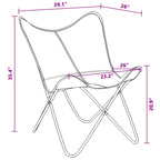 vidaXL Butterfly Chair, Lightweight Armchair with Powder-Coated Steel Frame, Comfortable Genuine Goat Leather, Versatile Utility 17.91" x 25.79" x 4.13", Brown & White