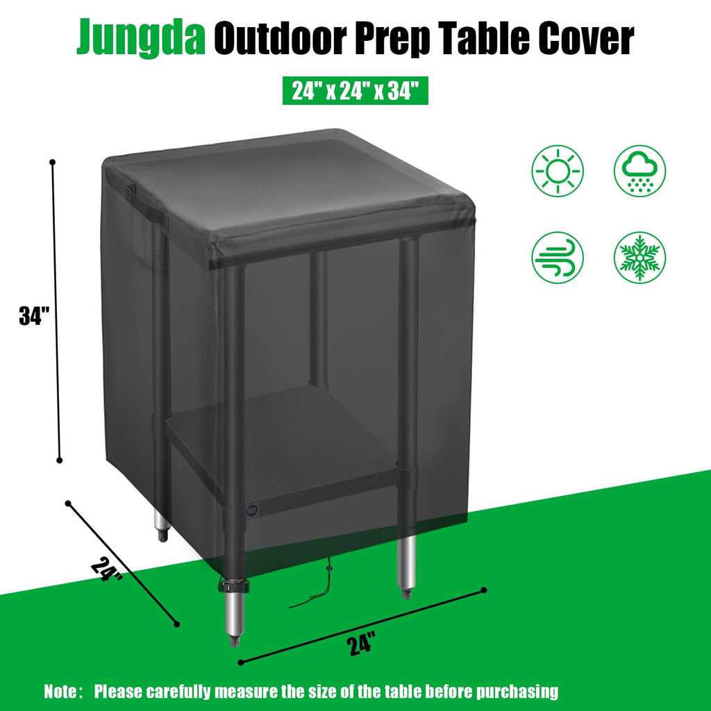 Jungda Outdoor Prep Table Cover,24 Inch Waterproof Stainless Steel Prep Cart Table Cover,Patio Kitchen Grill Bbq Food Prep Table Cover - 24 X 24 X 34 Inch