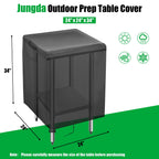 Jungda Outdoor Prep Table Cover,24 Inch Waterproof Stainless Steel Prep Cart Table Cover,Patio Kitchen Grill Bbq Food Prep Table Cover - 24 X 24 X 34 Inch