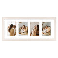Golden State Art, 8x20 Picture Frame, Distressed White, Collage Frame Display Four 4x6 Photos, Horizontal or Vertical, HD Temper