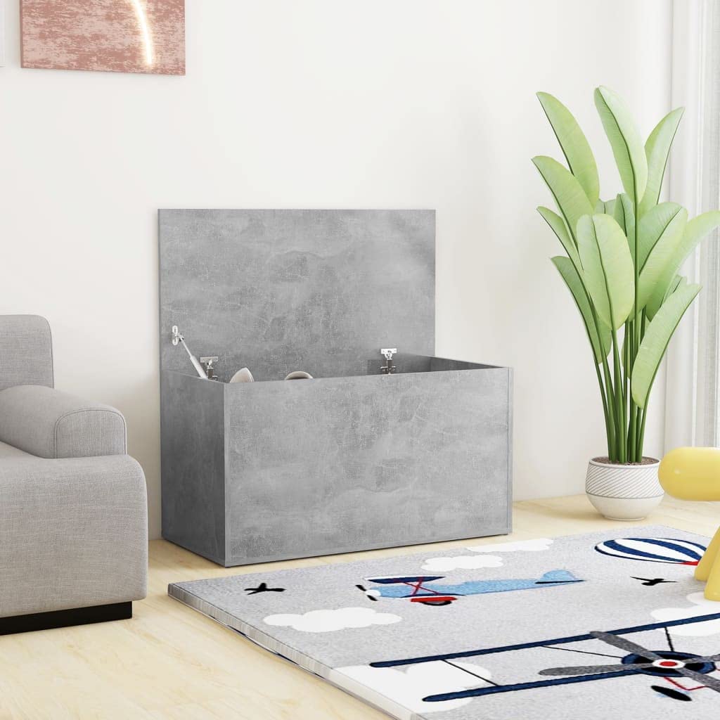 vidaXL Modern Storage Chest Concrete Grey 84x42x46 cm Engineered Wood