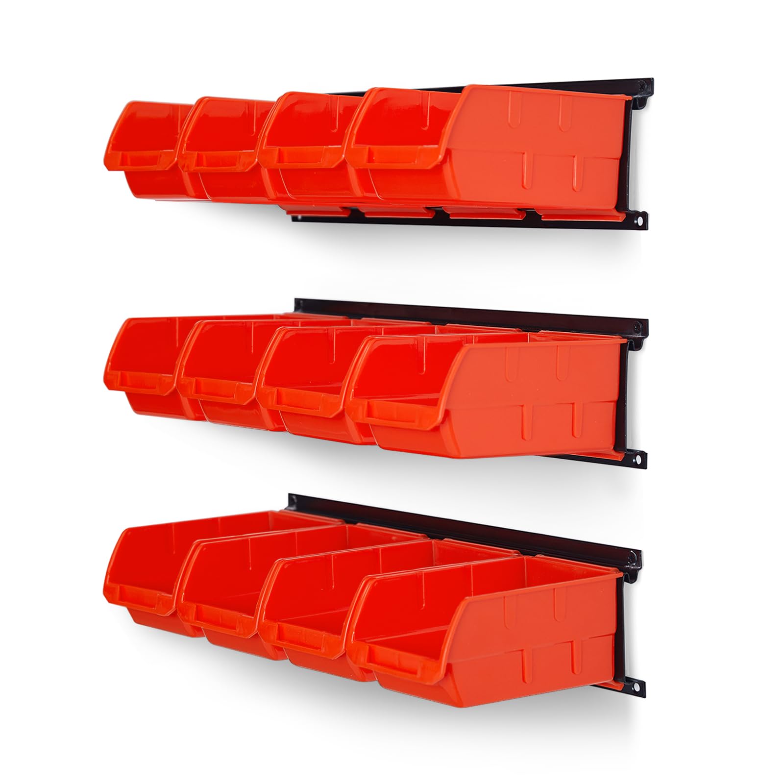 Ultrawall Wall Mounted Storage Bins, Plastic Hanging Storage Organizer Bins, Garage Tool Storage System for Screws, Nuts, Bolts,