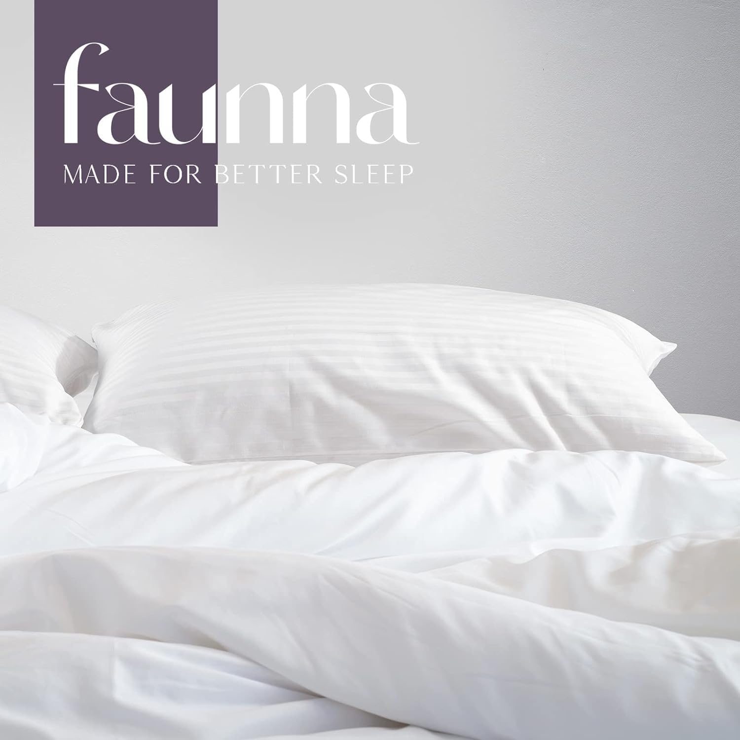 Faunna Zippered Pillow Protectors Cover Soft Comfortable Sateen 100% Long Staple Cotton Quiet And Breathable Bed Pillowcase Quee