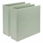 Samsill Plant-Based 3 Inch Durable D-Ring, Made In Usa, View Binder, Eco-Friendly, Usda Certified Biobased, 2 Pack, Sage Green