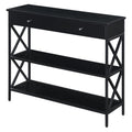 Convenience Concepts Tucson 1-Drawer Console Table with Shelves, Black/Black