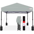 Best Choice Products 8x8ft Pop Up Canopy Tent, Outdoor Shade, 1 Person 1 Minute Set Up, Carry Case, 4 Weight Bags - Silver