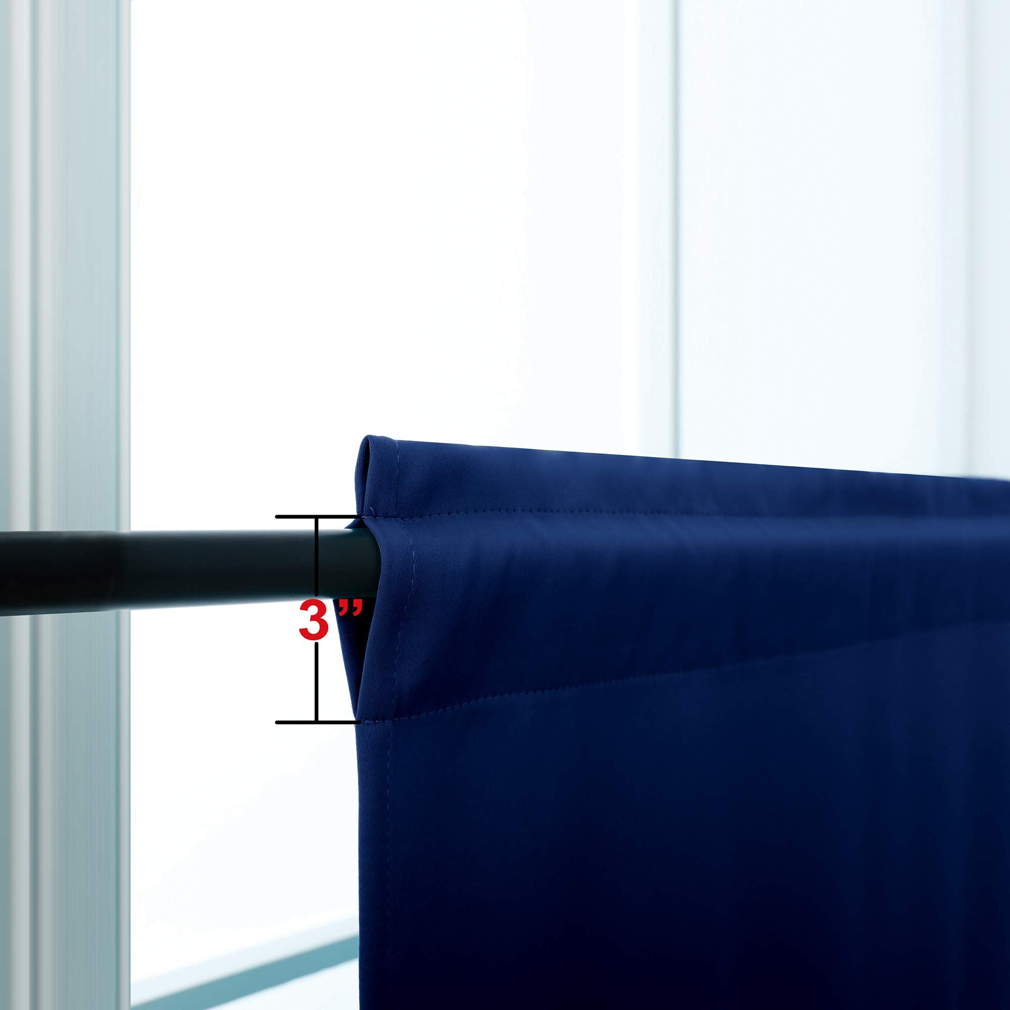 Koufall Blue Bathroom Curtains Window,Short Blackout Small Kids Curtains For Boys Bedroom,36 Inch Length,Navy Blue