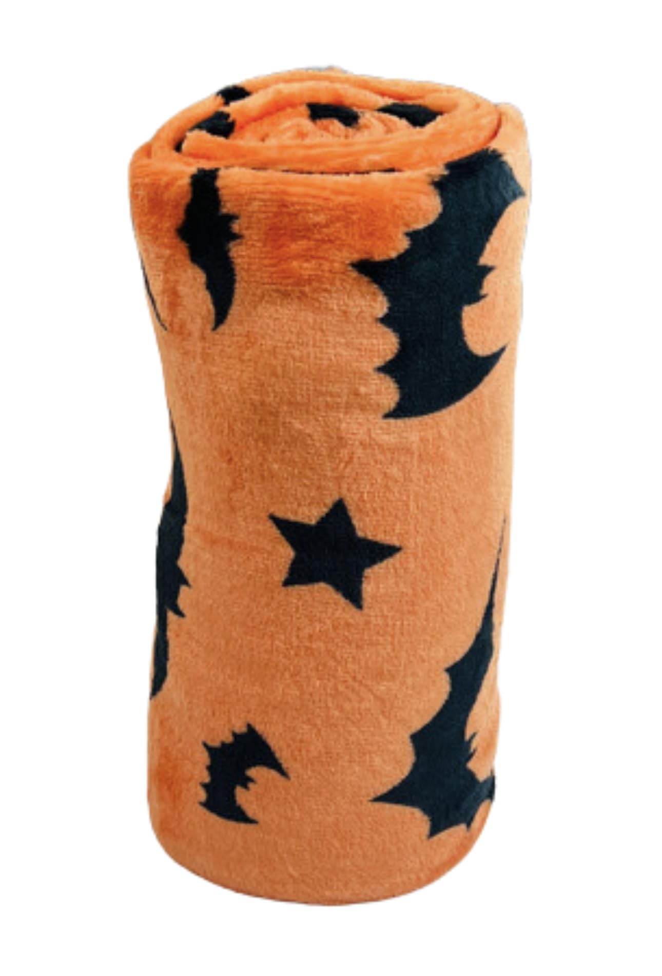 Halloween Throw Blanket: Soft Black Bats Silhouette On Orange Velvet Fleece For Sofa Bed Couch Chair Dorm