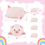 Achwishap 5Pcs Pig Family,Pig Stuffed Animal Mommy With 4 Pig Babies Plush,Cute Pig Plush Pillow Cushion Doll,Kawaii Pig Plush T