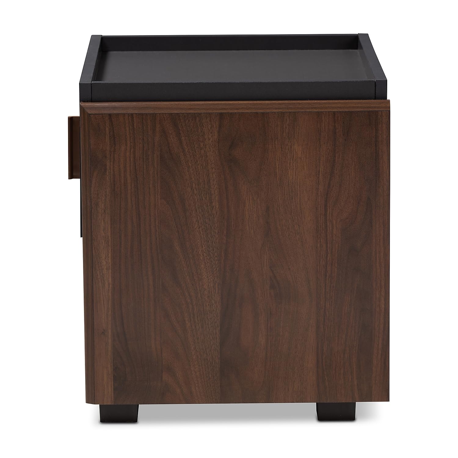 Baxton Studio Rikke Modern and Contemporary Two-Tone Gray and Walnut Finished Wood 1-Drawer Nightstand