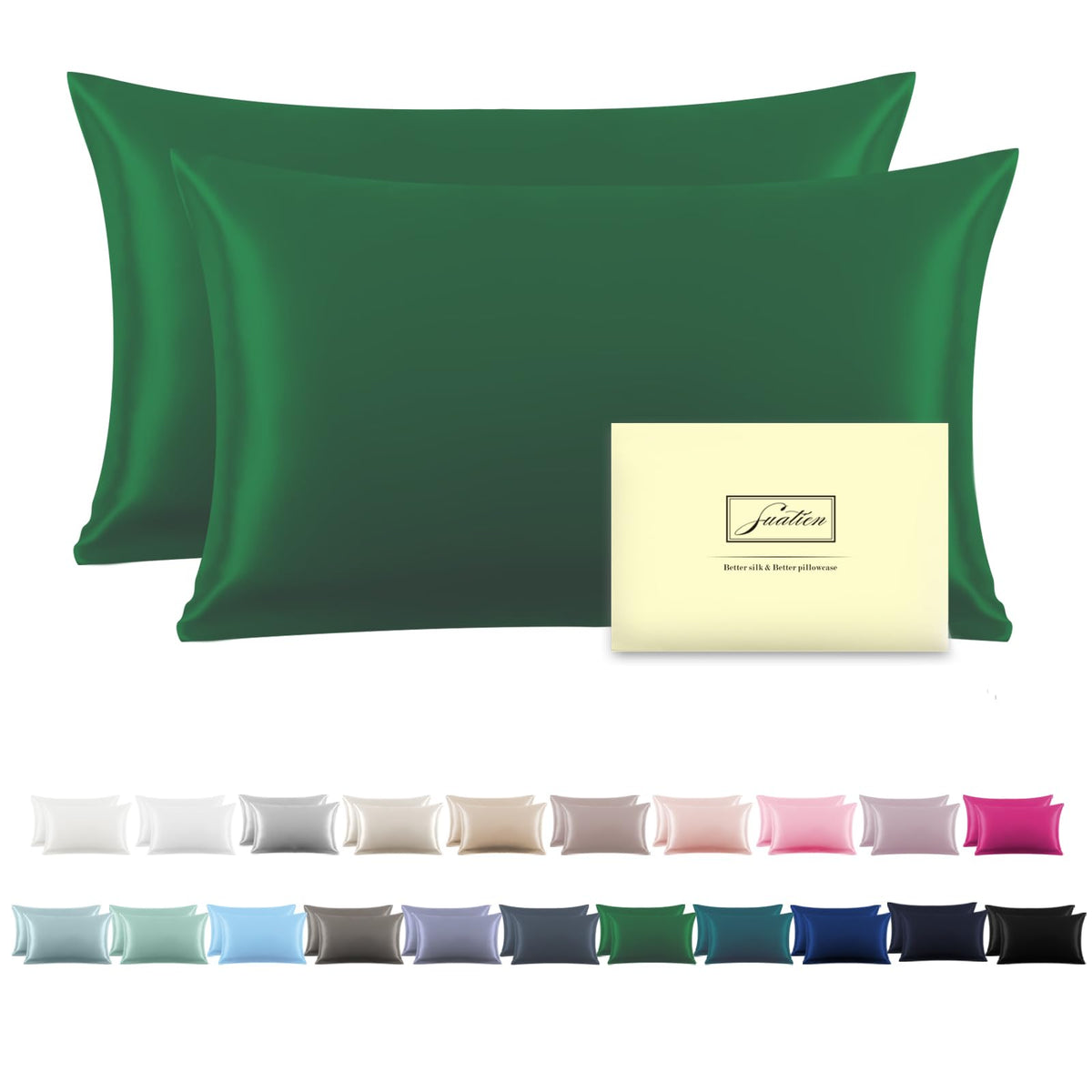 Silk Pillow Cases 2 Pack Soft Breathable And Sliky Queen Size Pillow Cases Set Of 2,Natural Mulberry Satin Silk Pillowcase With