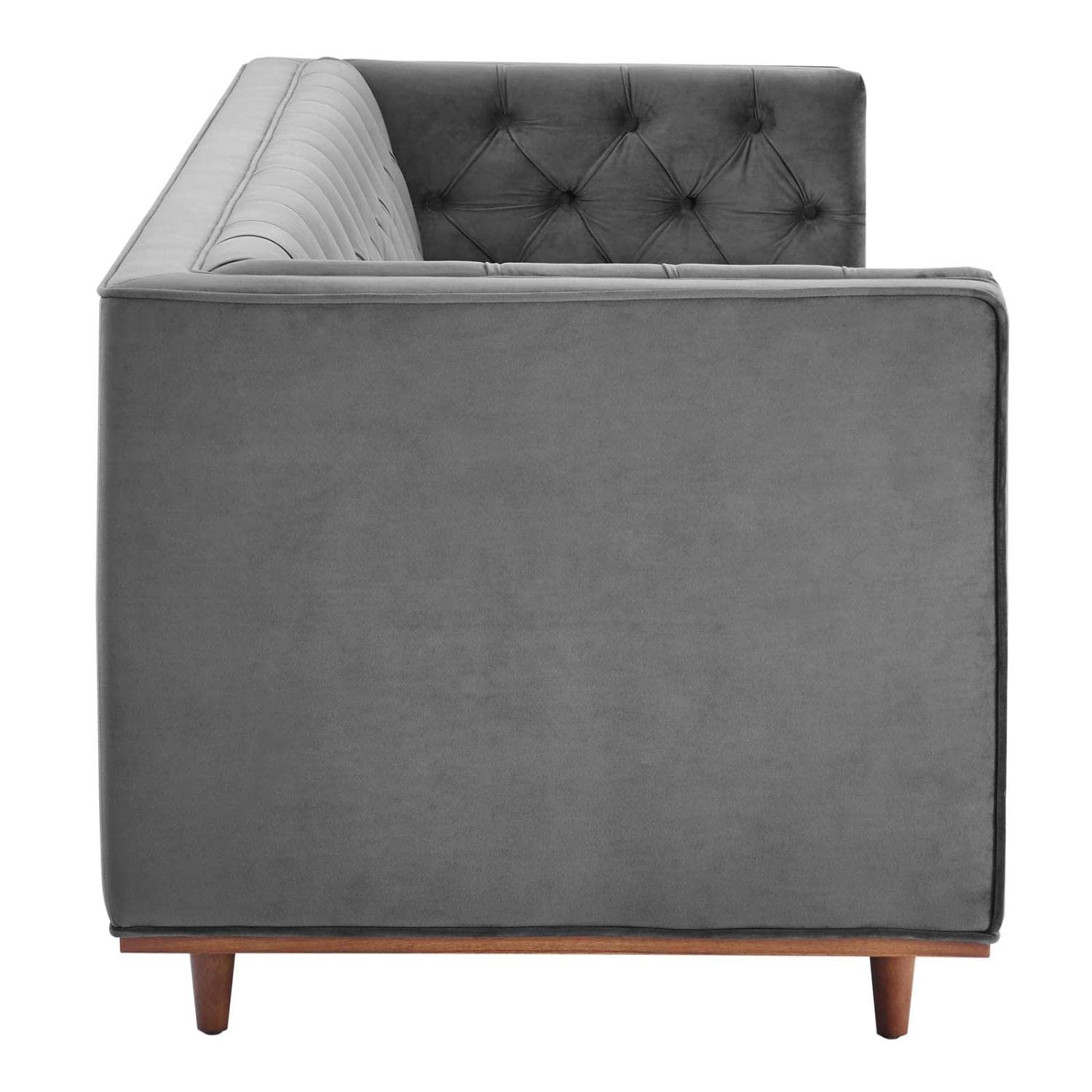 Modway Elation Tufted Performance Velvet Sofa, Gray