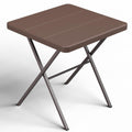 Folding Table, 27 Small Foldable Table No Assembly, Square Folding Card Table with Heavy-Duty Steel Frame, Portable Indoor Outdo