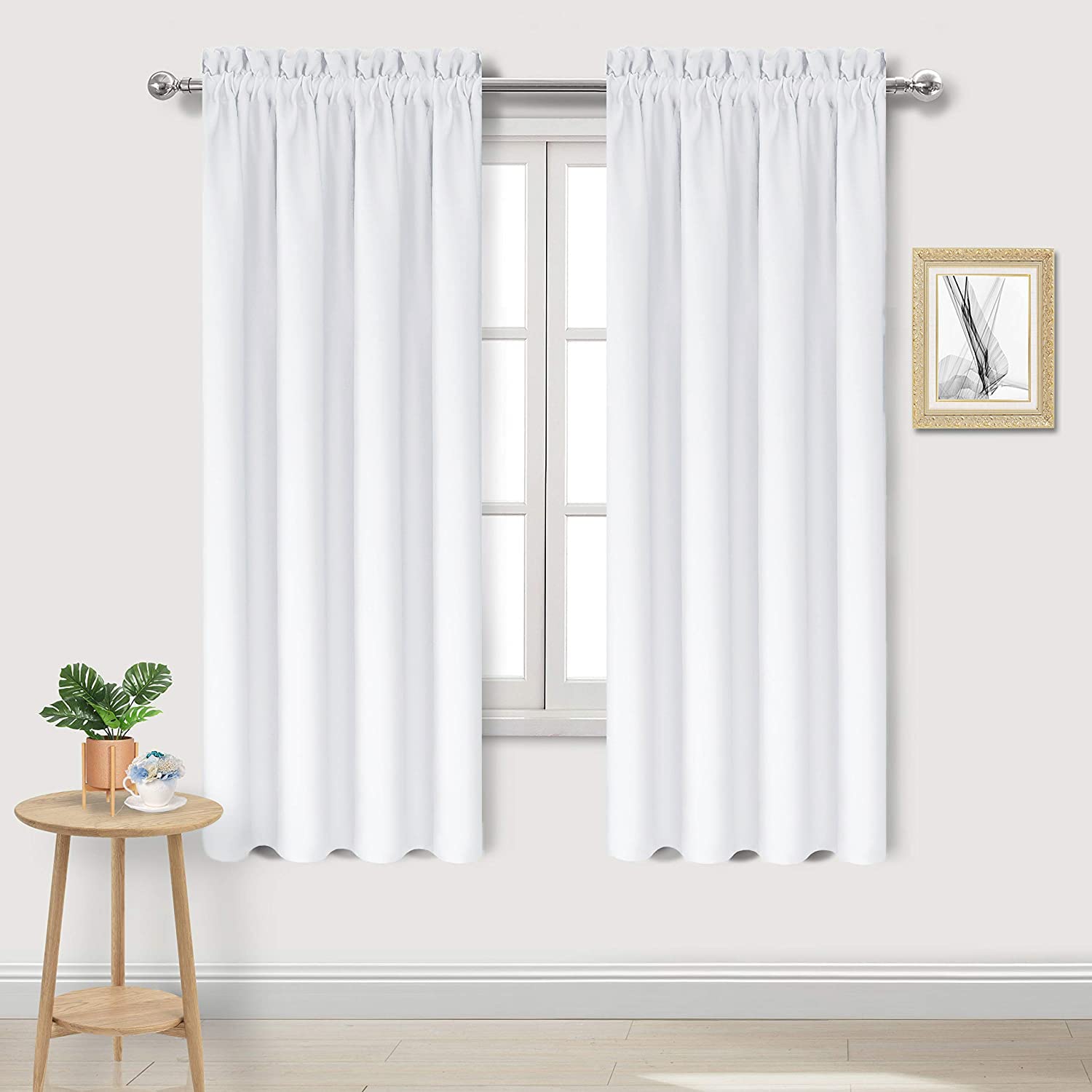 Dwcn White Curtains For Living Room Thermal Insulated, 50% Light Blocking Curtains For Bedroom, Dining Room Window, W 38X L 63 I