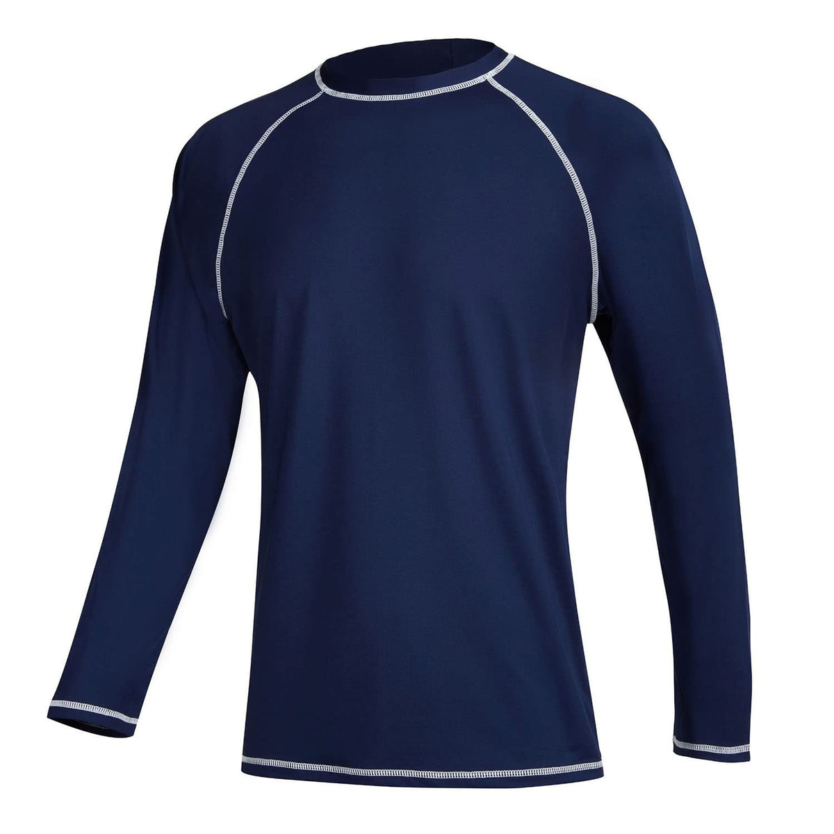 Mens Swim Shirts Rashguard Sun Shirt Upf 50 Uv Sun Protection Outdoor Long Sleeve T-Shirt Swimwear Navy Blue S