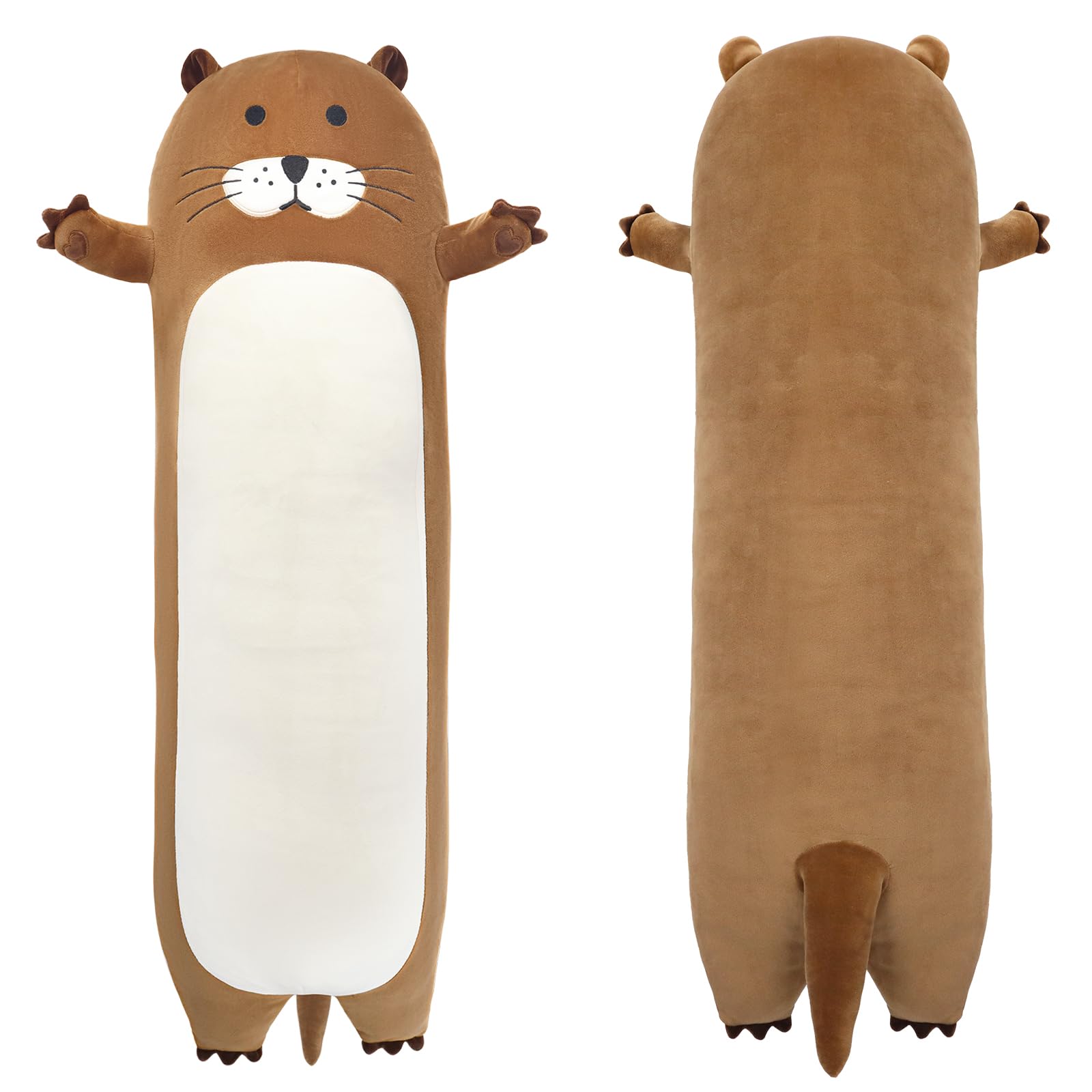 Ponjauk Long Otter Plush Pillow 33.5Inch/85Cm, Giant Sea Otter Stuffed Animals Toy Cute Otter Plushie Sleeping Hugging Pillow Lo