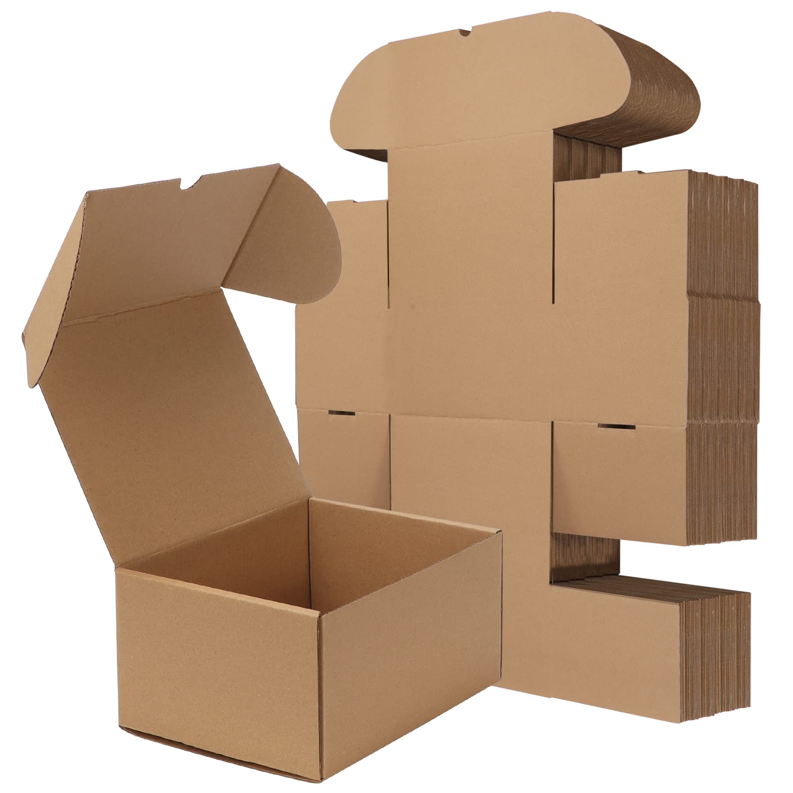 Rlavbl 8X6X4 Shipping Boxes Set Of 25, Brown Corrugated Cardboard Mailer Box For Packing, Mailing, Business