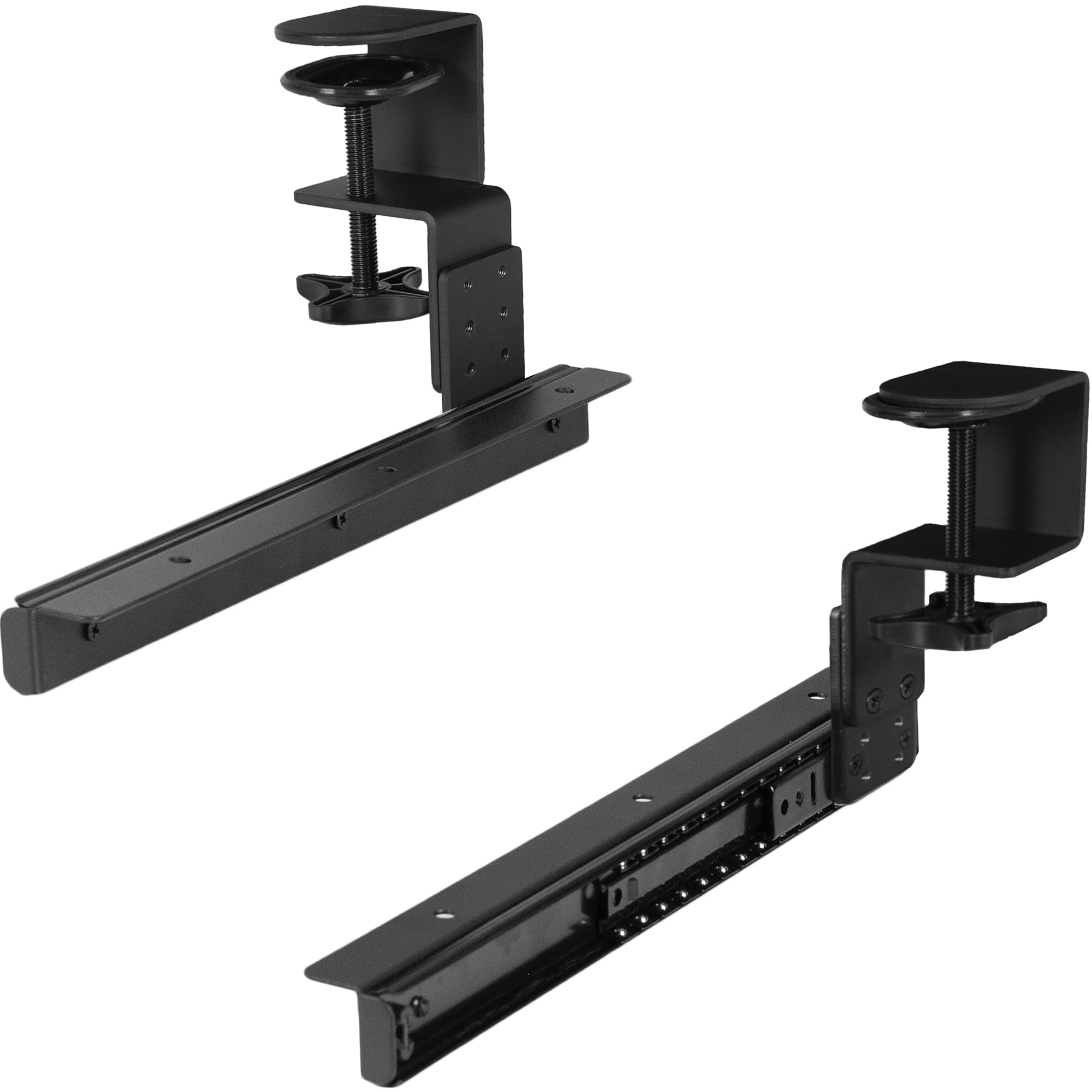 Vivo Height Adjustable Clamp And 12 Inch Rail Set For Diy Custom Wooden Keyboard Trays (Tray Not Included), Under Desk Pull Out