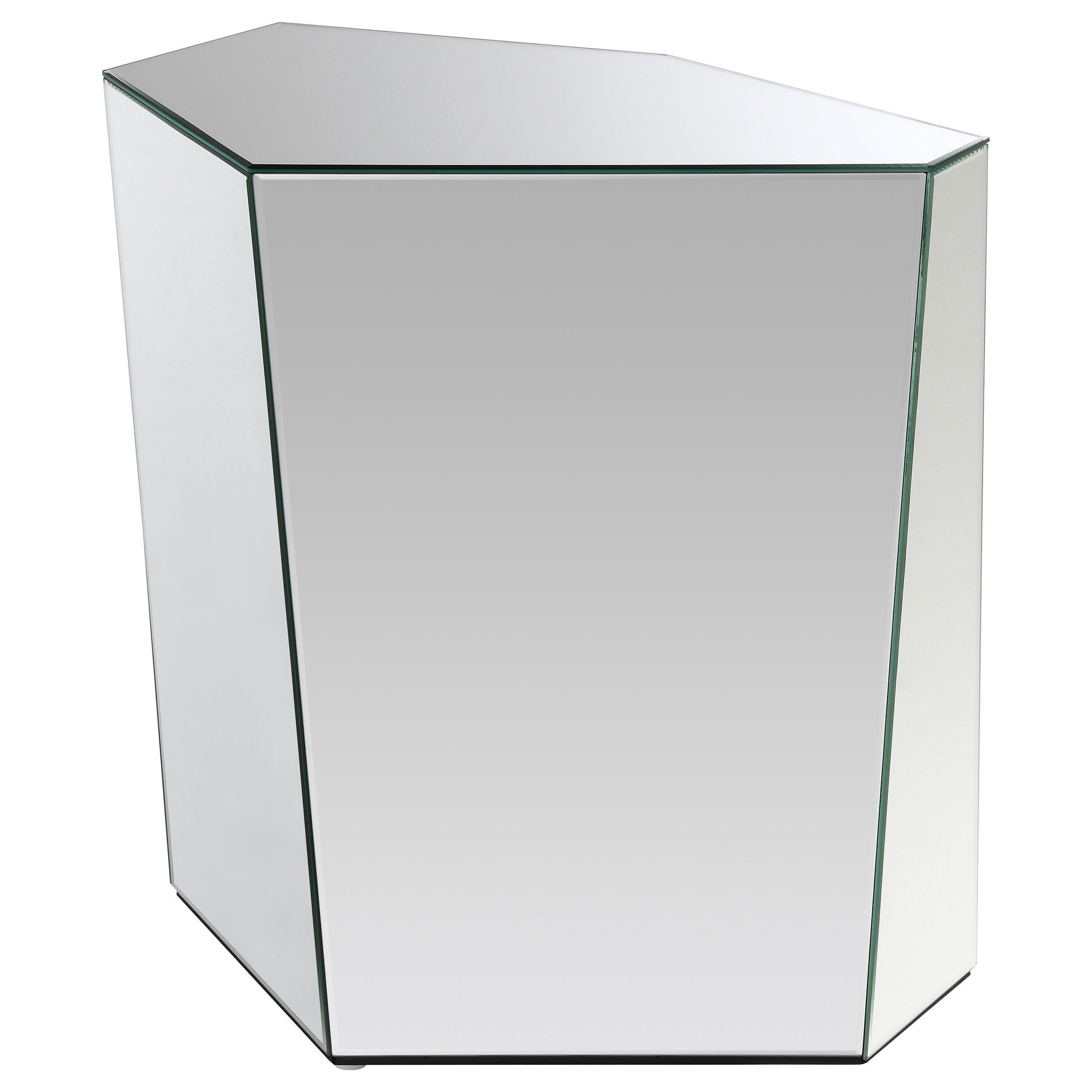 Coaster Home Furnishings Capella Mirrored Abstract Geometric End Table Silver