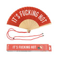 Fisura - Original folding fan with message in english. Handheld folding fan for women. Rave wood folding hand fan. Fans for wedd