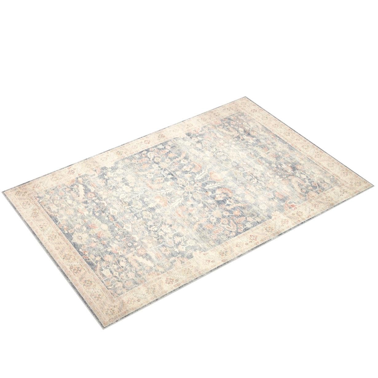 Loloi Ii Hathaway Collection Hth-02 Denim / Multi 2'-3'' X 3'-9'', .25'' Thick, Accent Rug, Soft, Durable, Printed, Modern, Low
