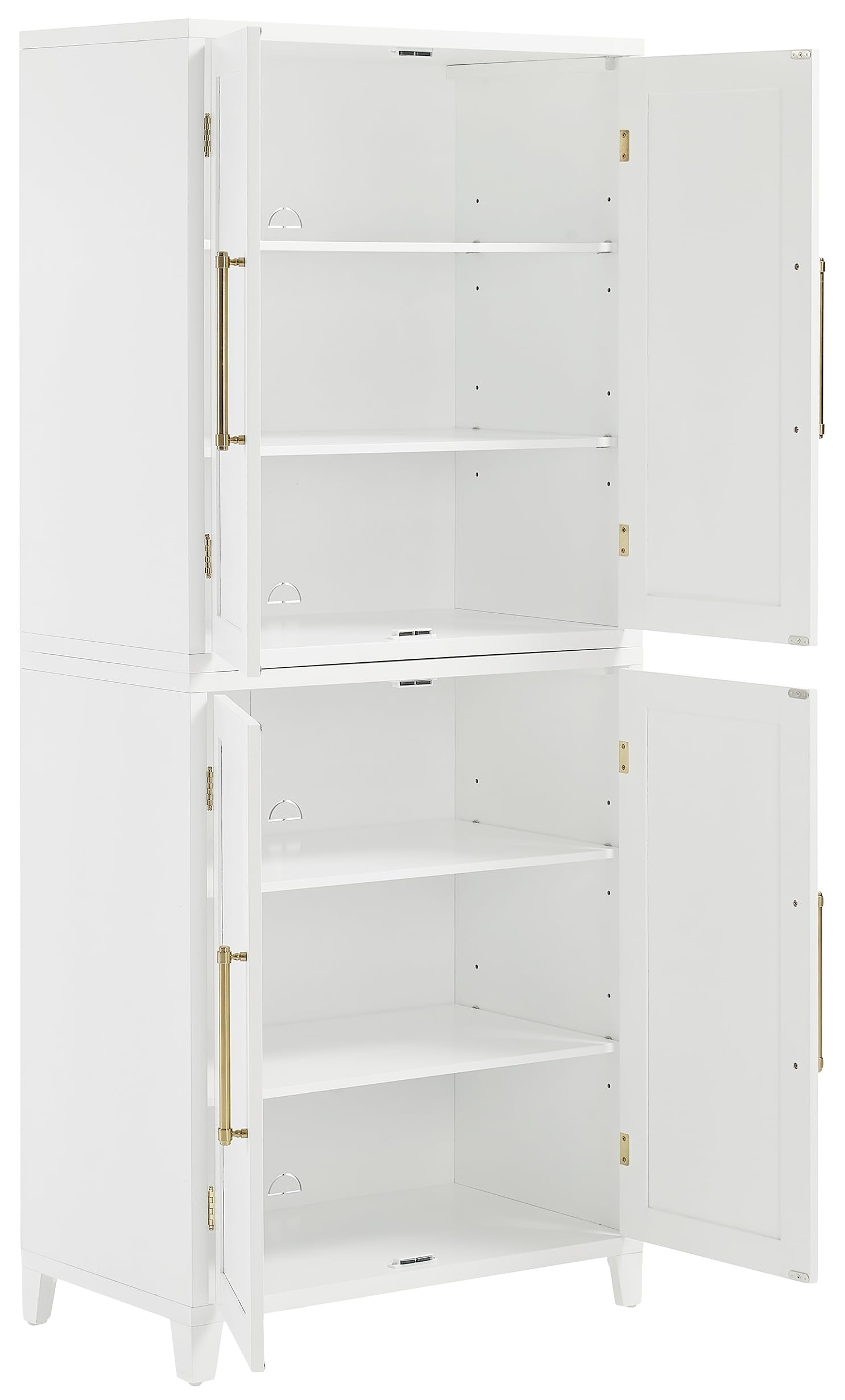 Crosley Furniture Roarke Kitchen Pantry Storage Cabinet with Doors and Shelves, Entryway, Bathroom, White