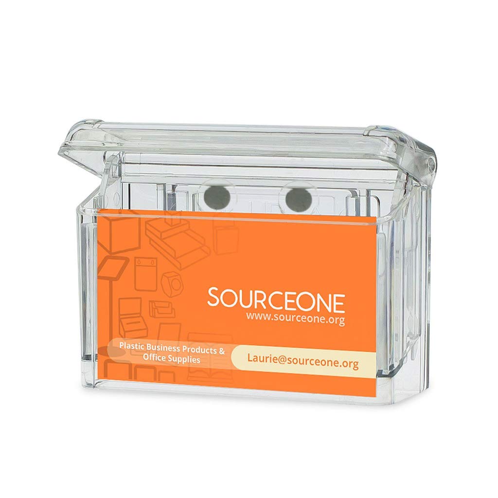 Source One Clear Lid Magnetic Outdoor Vehicle Business Card Holder Free Exterior (Take One) Sticker Included As Pictured (S1-Obc