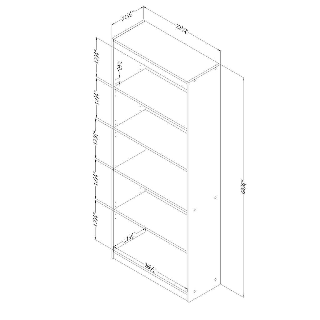 South Shore Axess 5-Shelf Bookcase - Morgan Cherry