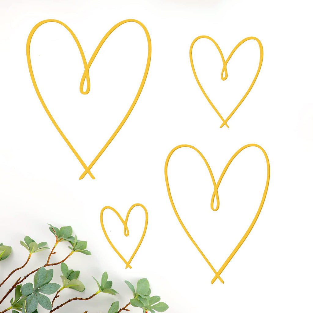 4 Pieces Metal Heart Wall Art Decor Heart Wall Decor Love Heart Wall Decoration Metal Heart Wall Sign Metal Wall Ornaments for B