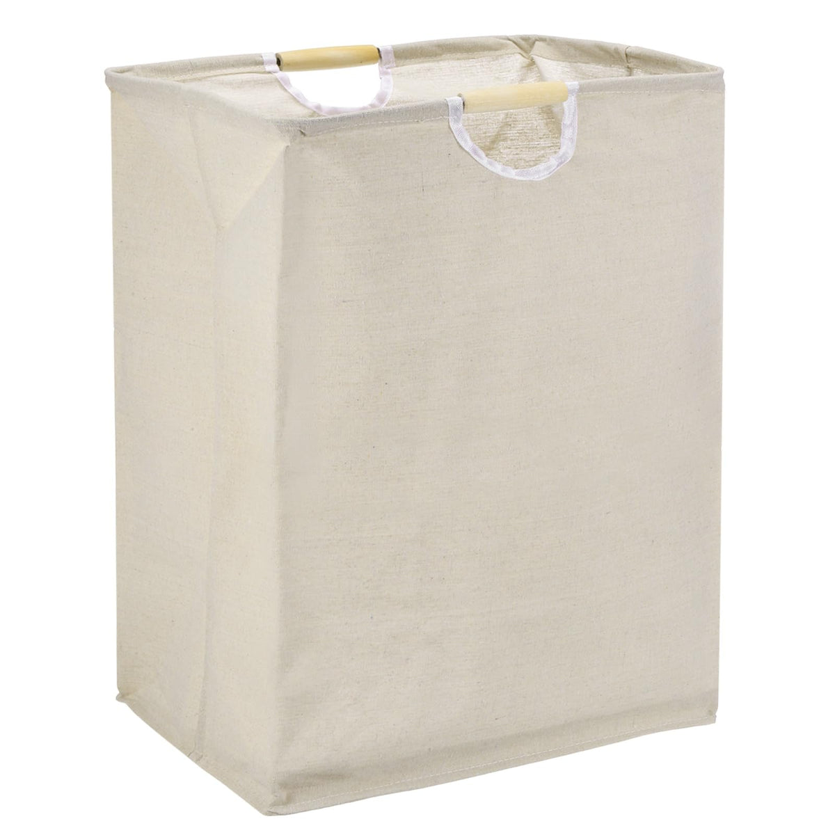 uxcell 15.7 x 10.6 x 22 Large Laundry Basket, Foldable Laundry Hamper with Wooden Handles Freestanding Storage Basket for Comfo