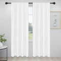 Easy-Going Rod Pocket Blackout Curtains For Bedroom, Room Darkening Window Curtains For Living Room, Thermal Insulated Noise Reduction Solid Window Drapes, 2 Panels(34X84 In, White)