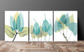 SAF Flower Abstract Multieffect UV Textured Panel Painting (Set of 3, 12 Inches X 27 Inches (SANFC12244)