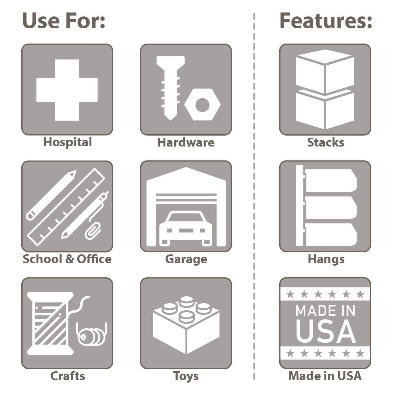 Akro-Mils 30234 Akrobins Plastic Hanging Stackable Storage Organizer Bin, 15-Inch X 5-Inch X 5-Inch, Red, 12-Pack