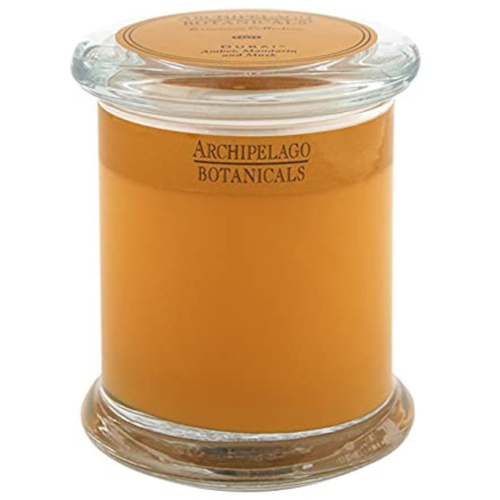 Archipelago Botanicals Dubai Glass Jar Candle, Amber, Mandarin and Musk Scent, Lead-Free Candle Wicks, Burns Approx.  60 Hours  