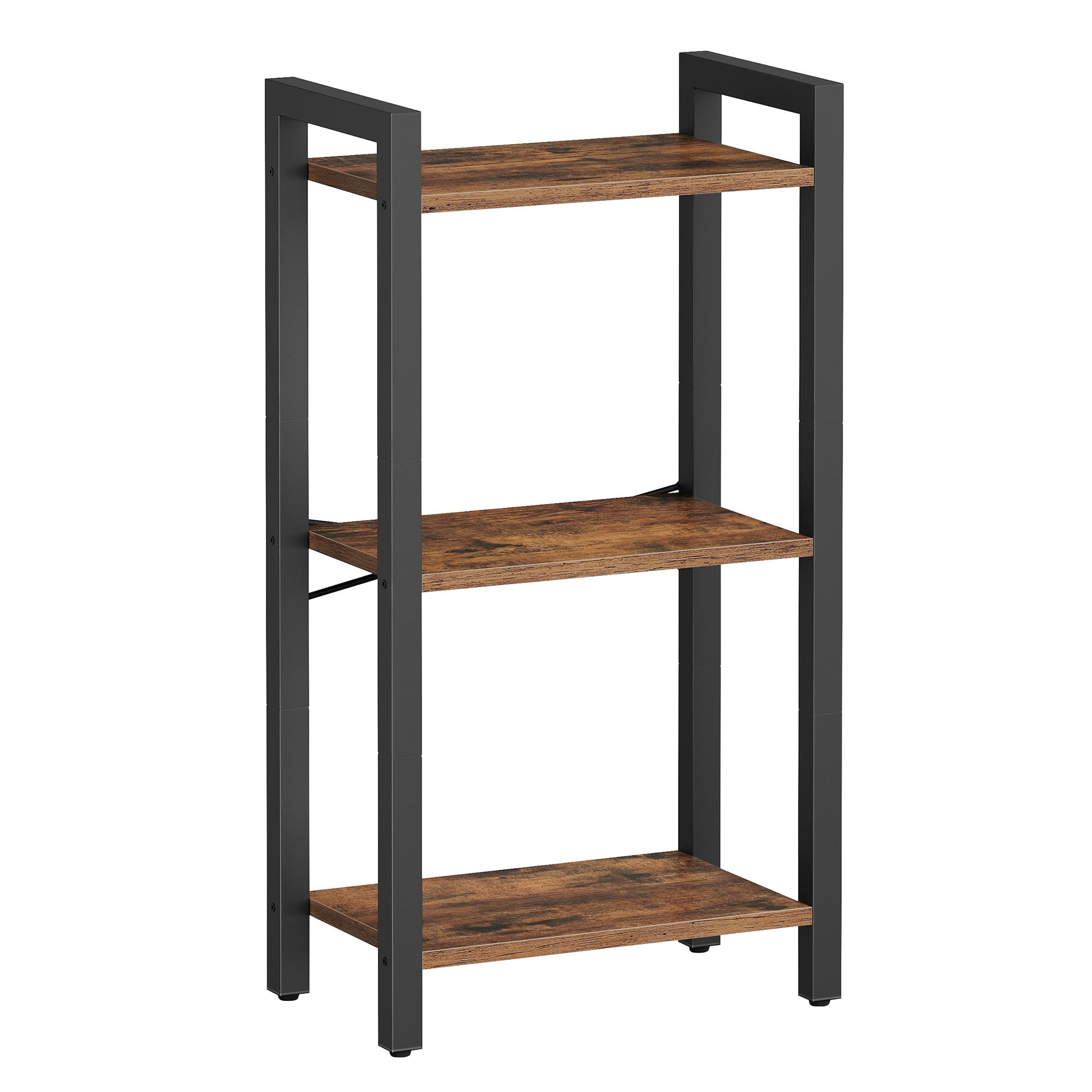 VASAGLE 3-Tier Tall Bookshelf, Narrow Bookcase with Steel Frame, Skinny Book Shelf for Living Room, Home Office, Study, 9.4 x 15