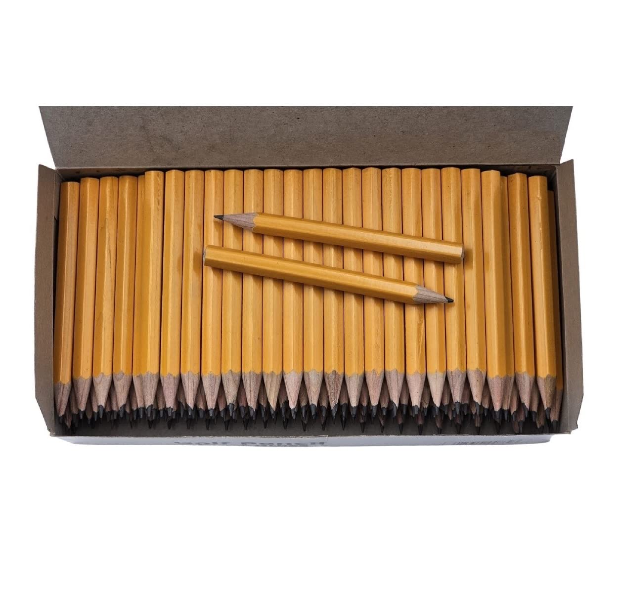 Comfort Axis Golf Pencils Bulk, Yellow Barrel 8.5Cm Mini Pencils Pre-Sharpened 144/Box