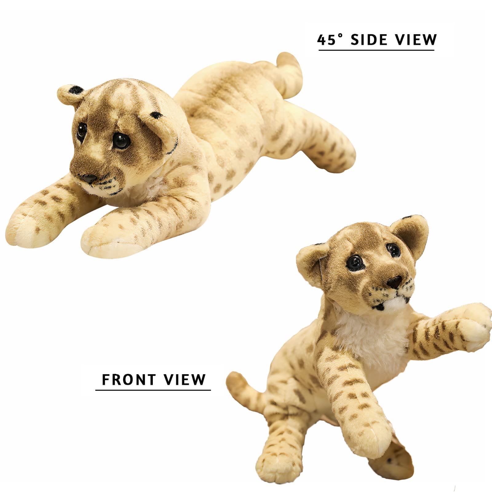 Gisqis Stuffed Animal Lion, 16' Lion Stuffed Animals Plush Pillow Realistic Large Stuffed Baby Lion Plush Toys Safari Animals T