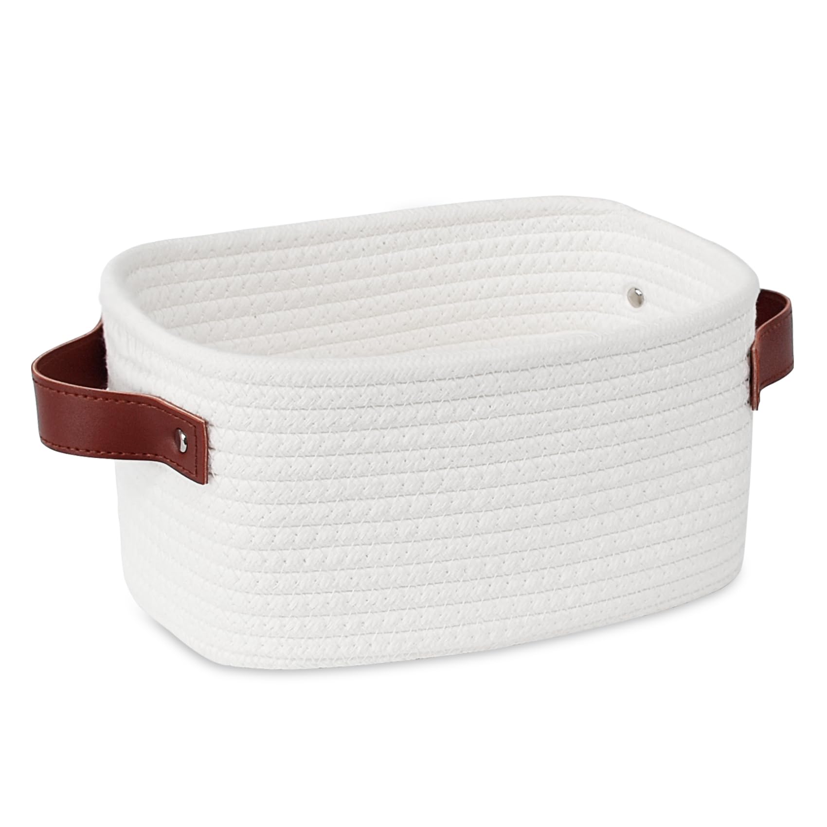 ABenkle Small Storage Basket, Mini Baby Basket with Handle, Cute Cotton Rope Woven Basket, Shelf Basket, Boho Decorative Toy Dog