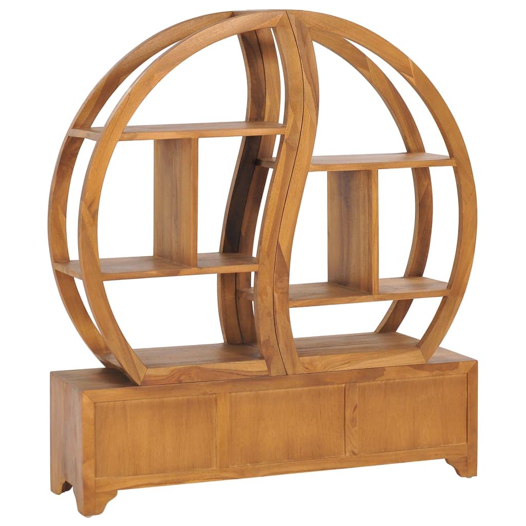 Bussandri Cabinet with Yin Yang Shelf 100x26x112 cm Solid Teak Wood
