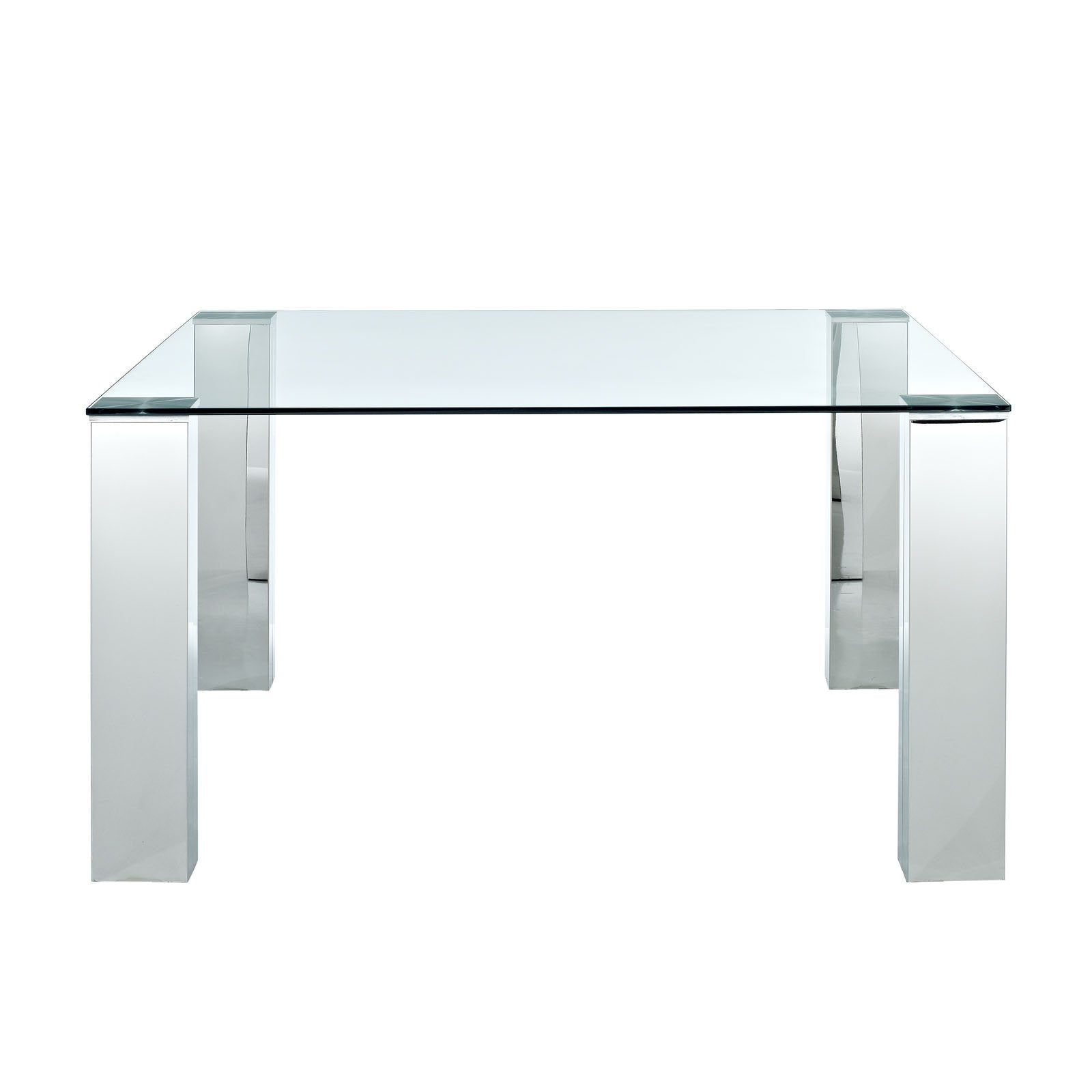 Glass Top Dining Table With Stainless Steel Legs
