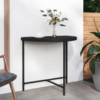 vidaXL Modern Patio Table in Black - Poly Rattan Table with Powder-Coated Steel Frame - Easy Assembly - Indoor/Outdoor Use - Dimensions 31.5"x19.7"x29.5"
