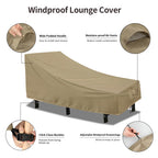 Purefit Outdoor Chaise Lounge Cover, Lounge Chair Covers Waterproof Patio Furniture Lounge Chair Cover, Uv Resistant & Weatherproof, 1 Pack, 78'L X 35.5'W X 33'H Inches, Camel