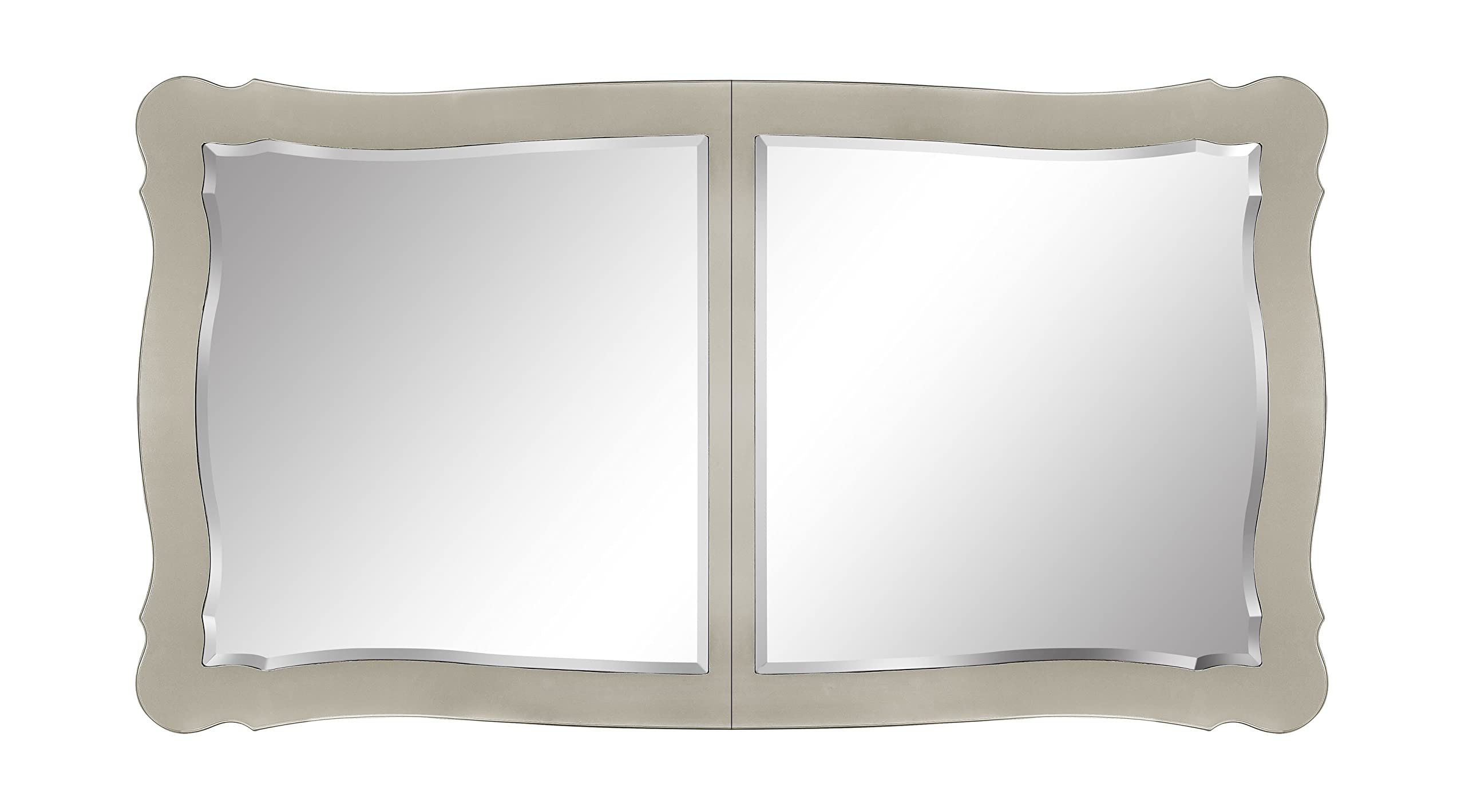 Acme Bently Wooden Double Pedestal Dining Table in Champagne Gold