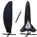 Nettypro Patio Umbrella Cover For 10 To 11Ft Offset Umbrella, Fade Resistant Waterproof Outdoor Cantilever Parasol Banana Umbrellas Cover With Zipper And Rod, Black